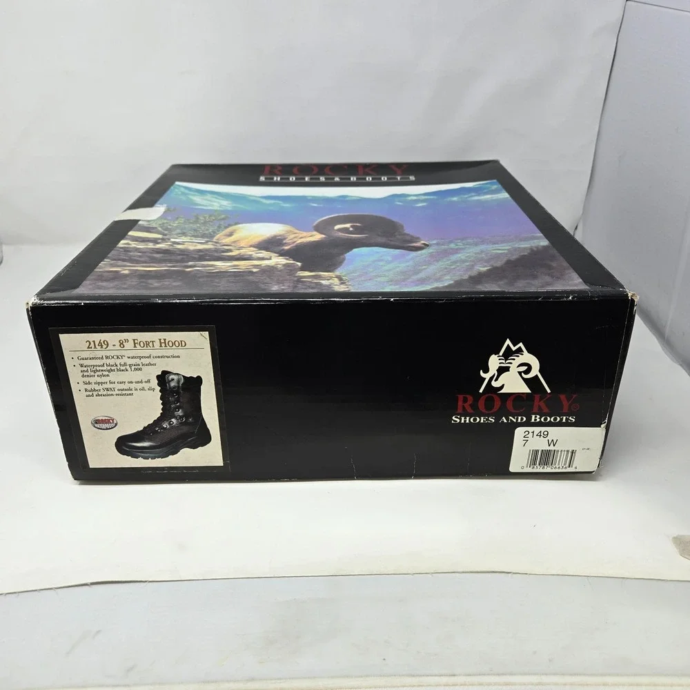 Rocky 8 Fort Hood Waterproof Duty 2149 Men's Boots Black Leather Style Size 7W